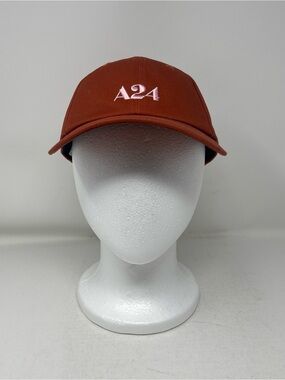 A24 Films LLC Spring Logo Hat Adjustable Red Rust Pink Embroidery Unisex OS
